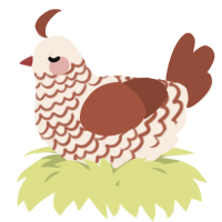 A cream and russet chicken with a lace pattern