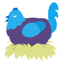 A overcast and sky chicken with a head pattern
