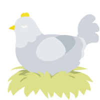 A mist chicken with a head pattern