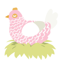 (unnamed), a rose and white chicken with a lace pattern