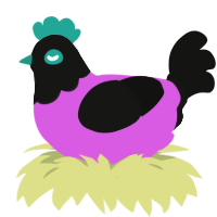 Balaclava, a orchid and black chicken with a head pattern