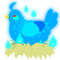 A sapphire chicken with a half-lace pattern