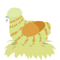 bocado, a lemon and orange chicken with a bar pattern