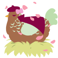 A brown and gluppy chicken with a half-lace pattern