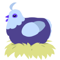 A overcast and mist chicken with a head pattern