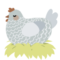 A silver and mist chicken with a lace pattern