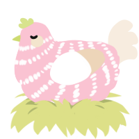 Strawberry Cake Roll, a rose and cream chicken with a bar pattern