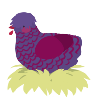 A overcast and wine chicken with a lace pattern