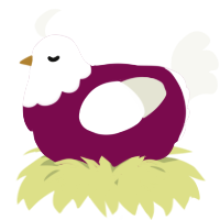 A wine and white chicken with a head pattern