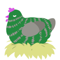 A viridian and ash chicken with a bar pattern