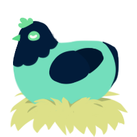 Area 51, a mint and tumblr chicken with a head pattern