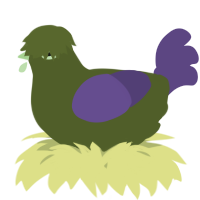 A olive and overcast chicken