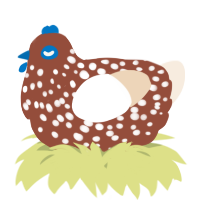 A russet and cream chicken with a speckle pattern