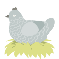 A silver chicken with a lace pattern