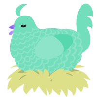 A mint chicken with a lace pattern