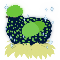 A tumblr and grass chicken with a speckle pattern
