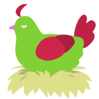 A grass and crimson chicken