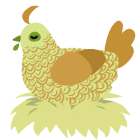 Not Corn, a lemon and gold chicken with a double-lace pattern