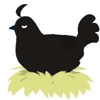 A sable chicken with a lace pattern