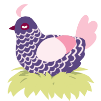 A overcast and rose chicken with a lace pattern
