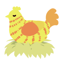 A black and sable chicken with a bar pattern