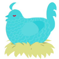 A aqua chicken with a lace pattern