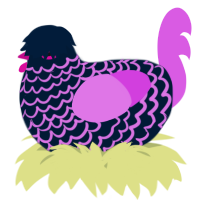 A tumblr and orchid chicken with a lace pattern