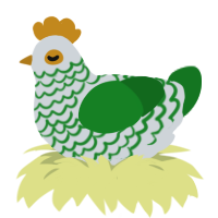 Grimm, a mist and leaf chicken with a lace pattern