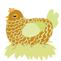 Golden Wind, a ochre and lemon chicken with a lace pattern