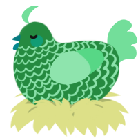 A viridian and spring chicken with a lace pattern