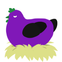 Berney, a violet and black chicken