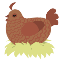 A brown and russet chicken with a lace pattern