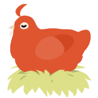 A vermilion chicken