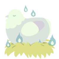A lilac and lavender chicken with a head pattern