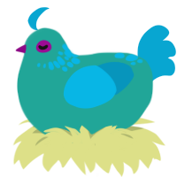 Salt Water Taffy, a turquoise and cerulean chicken with a neck-speckle pattern