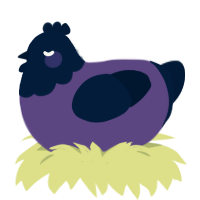 A overcast and tumblr chicken with a head pattern