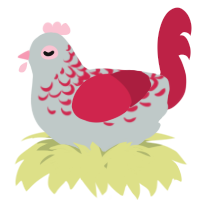 A silver and crimson chicken with a half-lace pattern