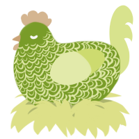 A chartreuse and lemon chicken with a double-lace pattern