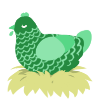A viridian and spring chicken with a lace pattern