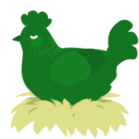 A leaf chicken with a neck-speckle pattern