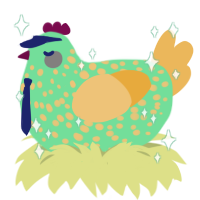 A spring and honey chicken with a speckle pattern