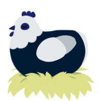 A tumblr and mist chicken with a head pattern
