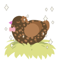A bark and brown chicken with a speckle pattern