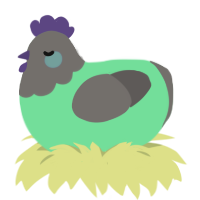 pigeon, a spring and grey chicken with a head pattern