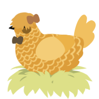A orange and honey chicken with a lace pattern
