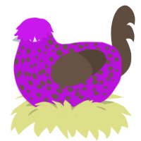 (unnamed), a amethyst and bark chicken with a speckle pattern