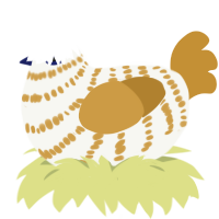 (unnamed), a white and gold chicken with a bar pattern