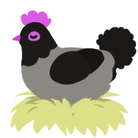 A ash and sable chicken with a head pattern