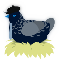 A tumblr and ash chicken with a half-lace pattern