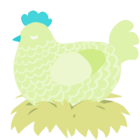 A apple chicken with a lace pattern
